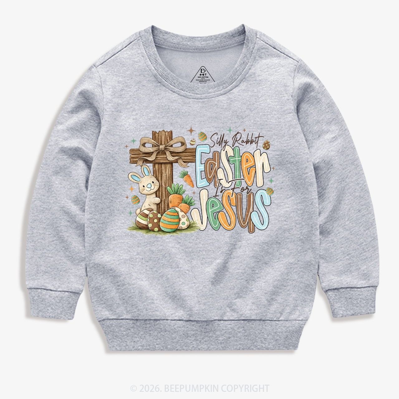 Easter If For Jesus Thrifted Farmhouse Bunny Kid's Sweatshirt