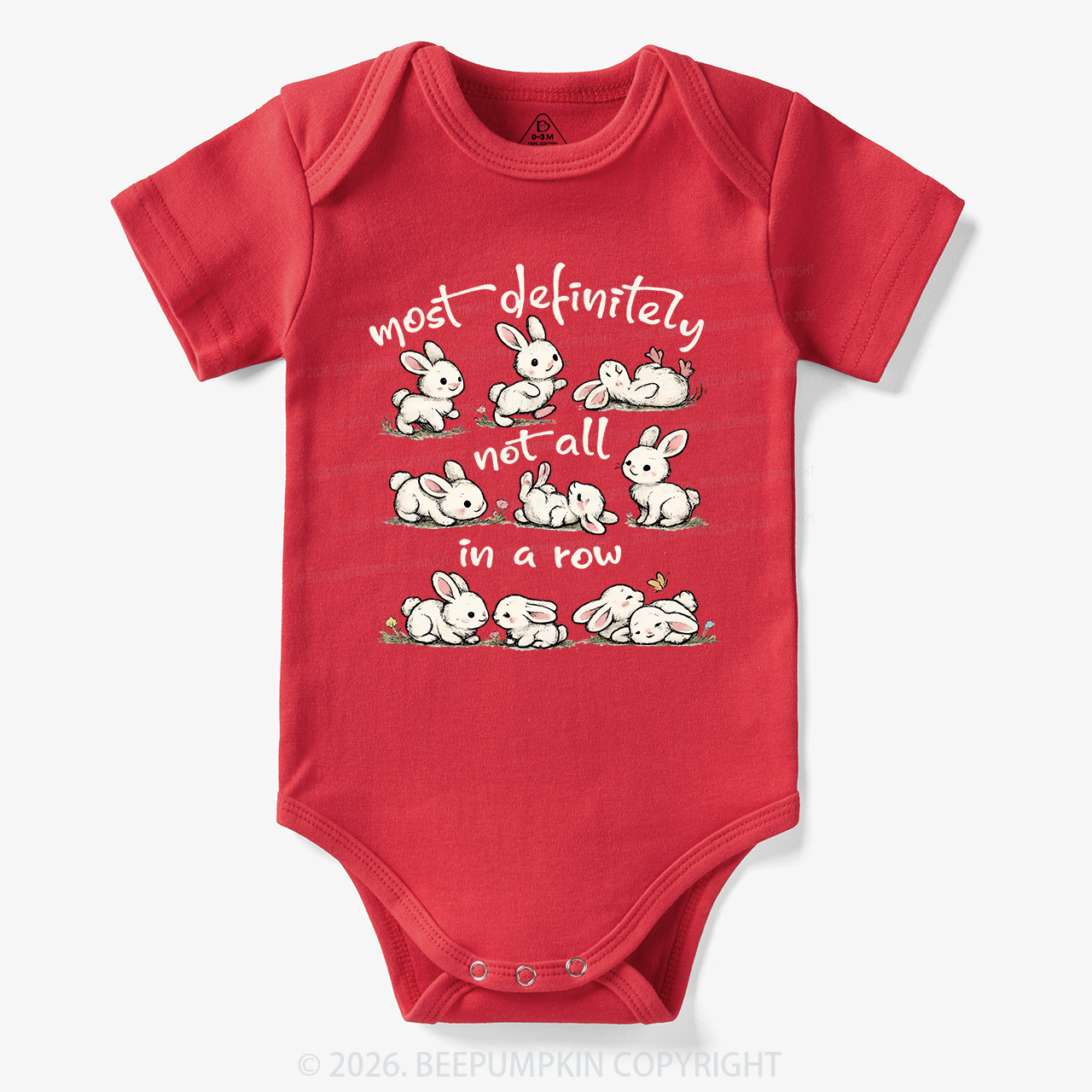 Funny Bunnies Not All In a Row Sarcastic Bodysuit
