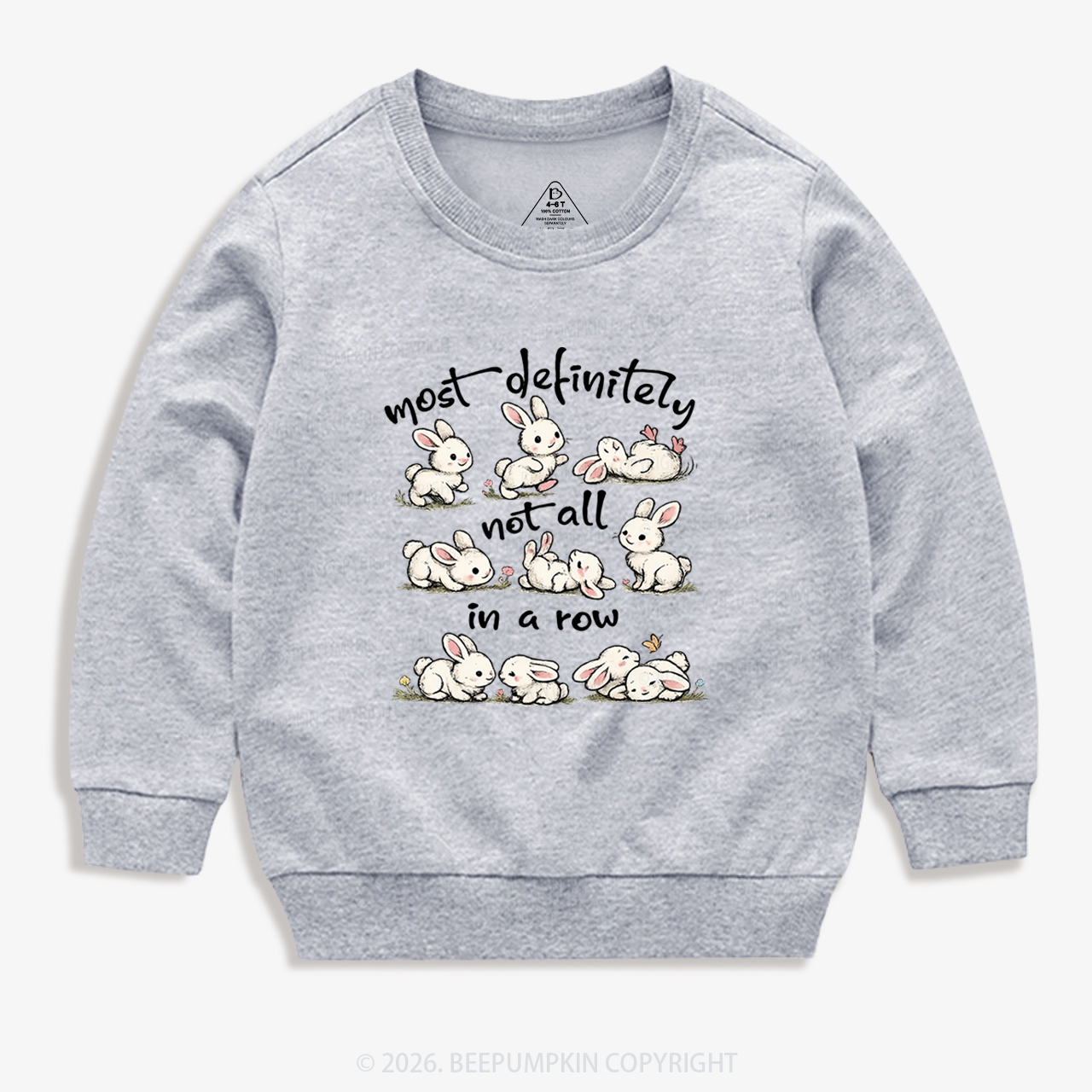 Funny Bunnies Not All In a Row Sarcastic Kid's Sweatshirt
