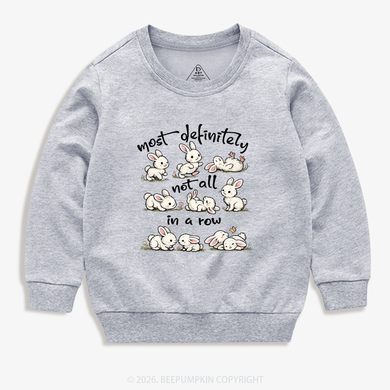 Funny Bunnies Not All In a Row Sarcastic Kid's Sweatshirt