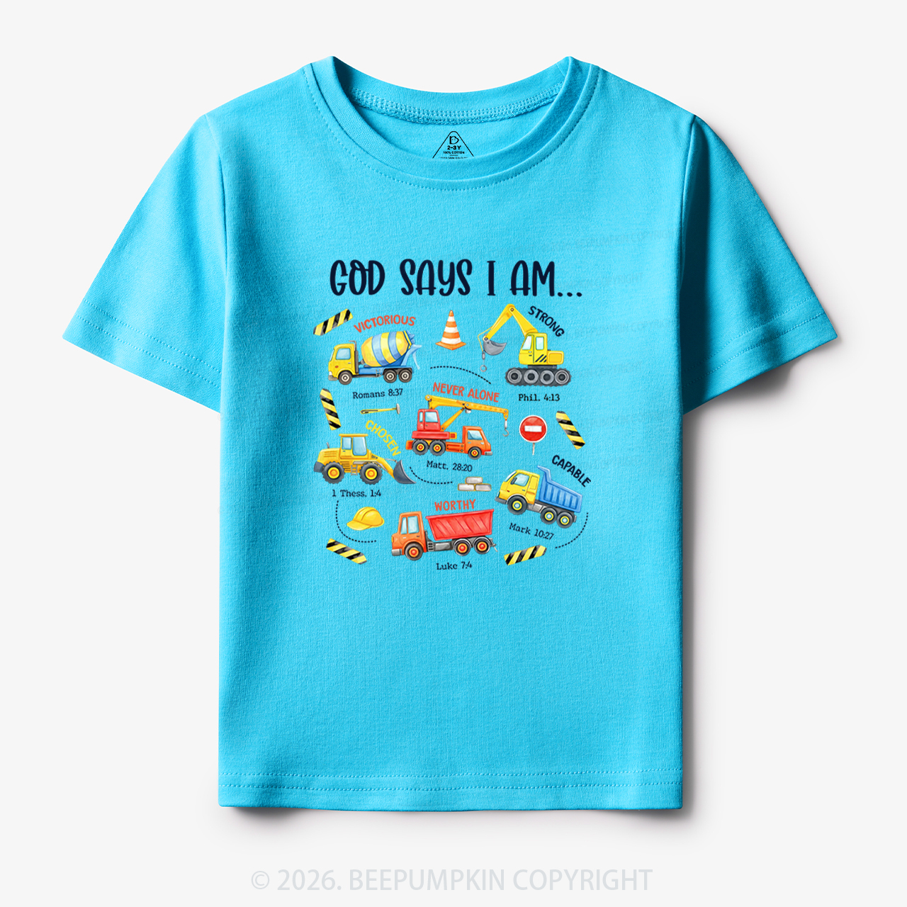 God Says I Am Construction Toddler&Kid's Tees