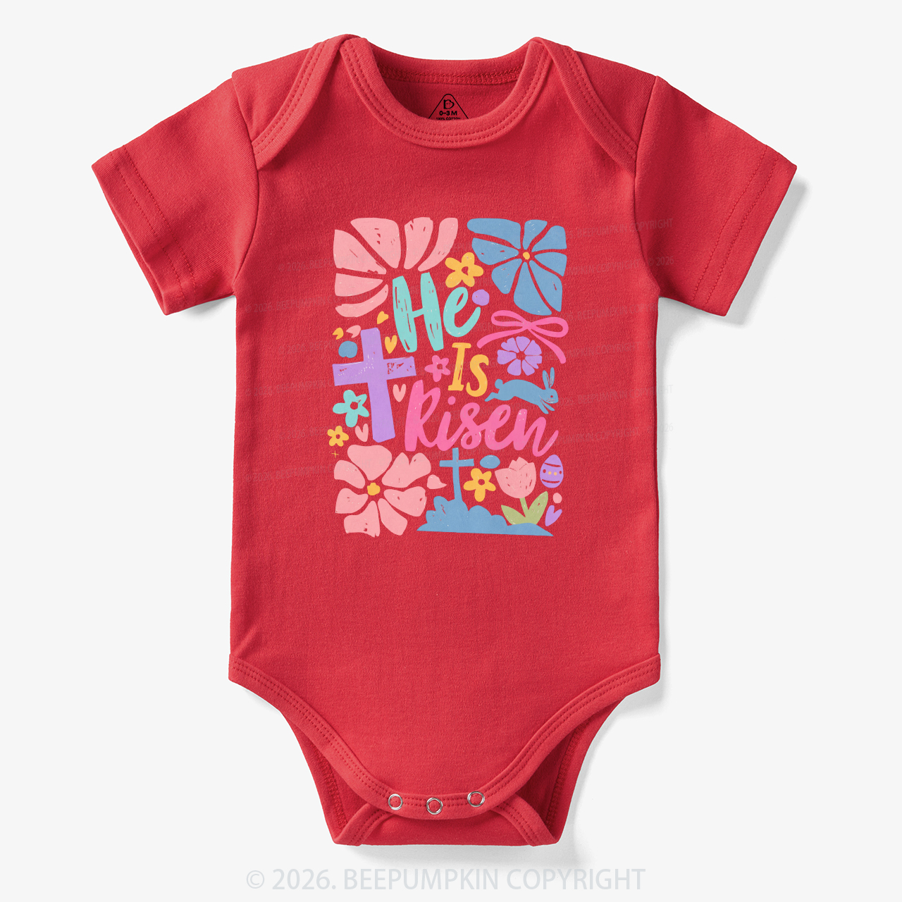 He is Risen Retro Christian Easter Bodysuit