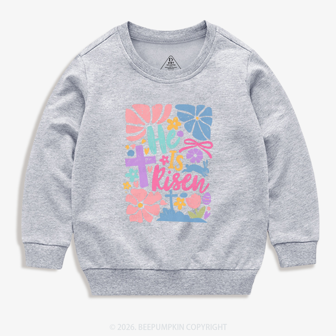 He is Risen Retro Christian Easter Kid's Sweatshirt