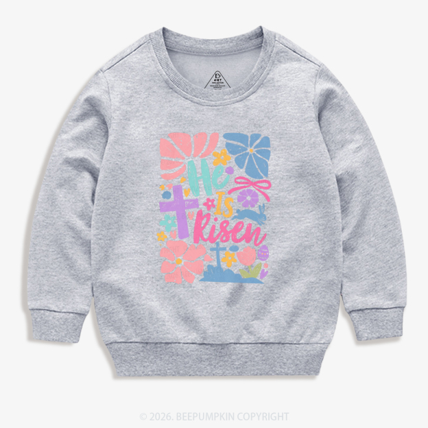 He is Risen Retro Christian Easter Kid's Sweatshirt