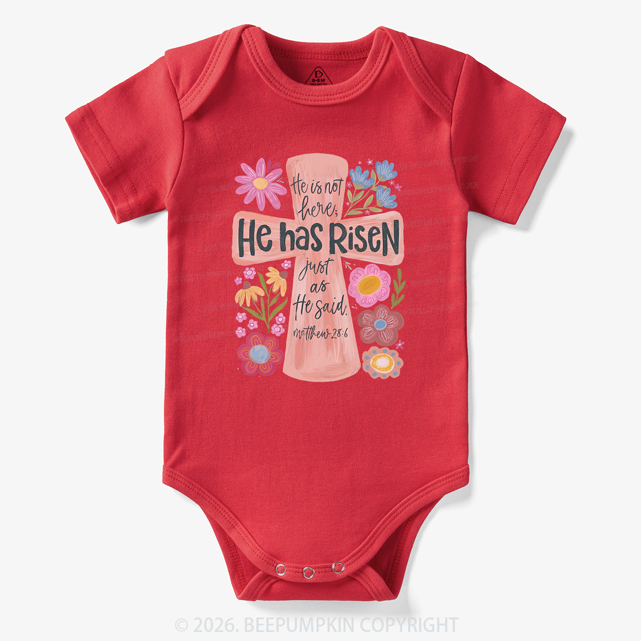 He Has Risen Christian Resurrection day Bodysuit