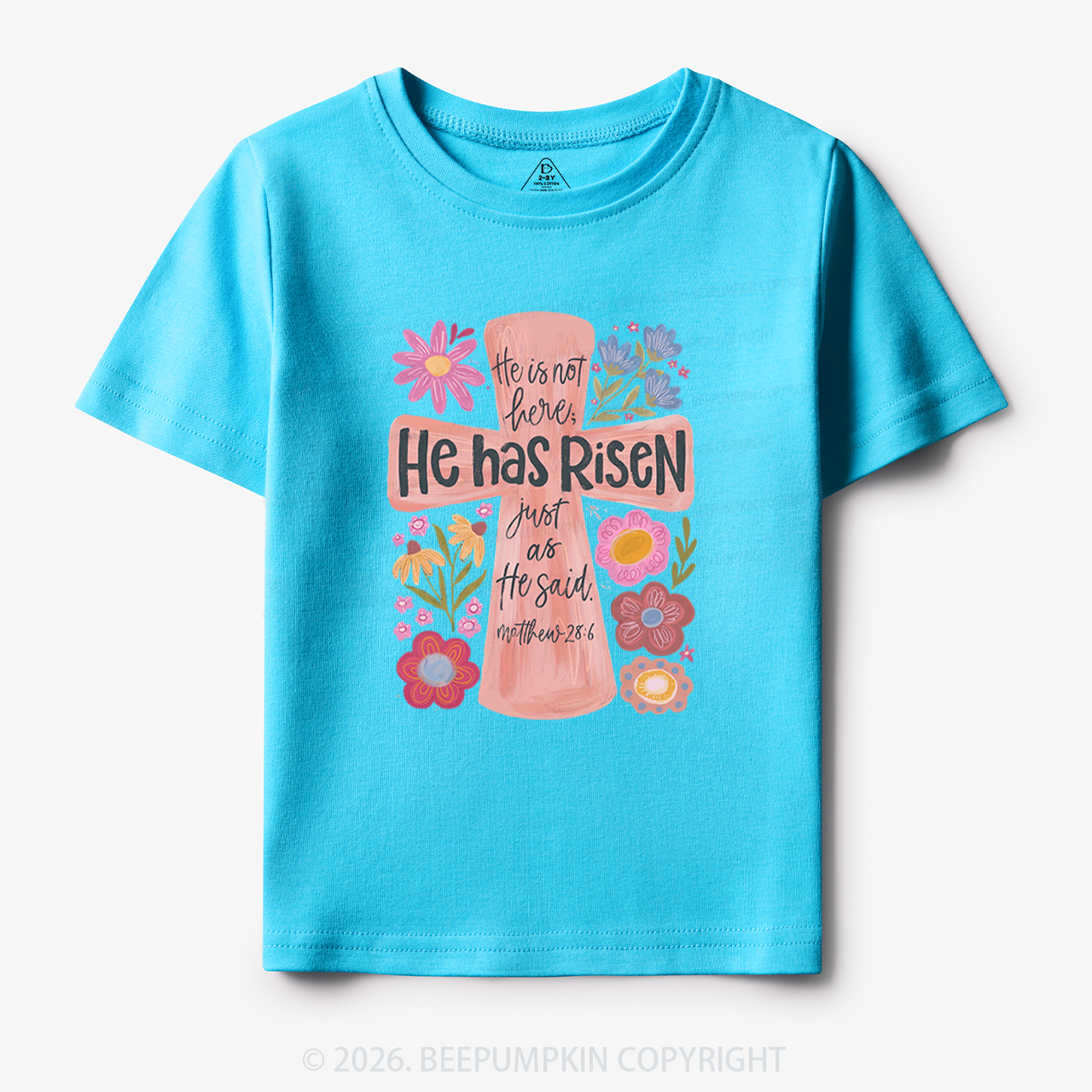 He Has Risen Christian Resurrection day Toddler&Kid's Tees
