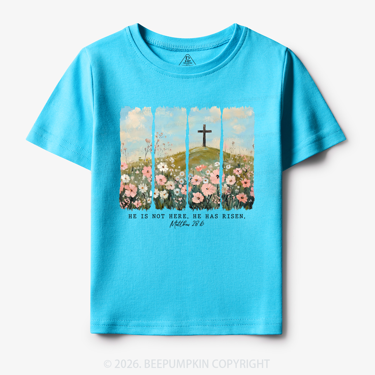 He is Risen Wildflower Spring Easter Toddler&Kid's Tees