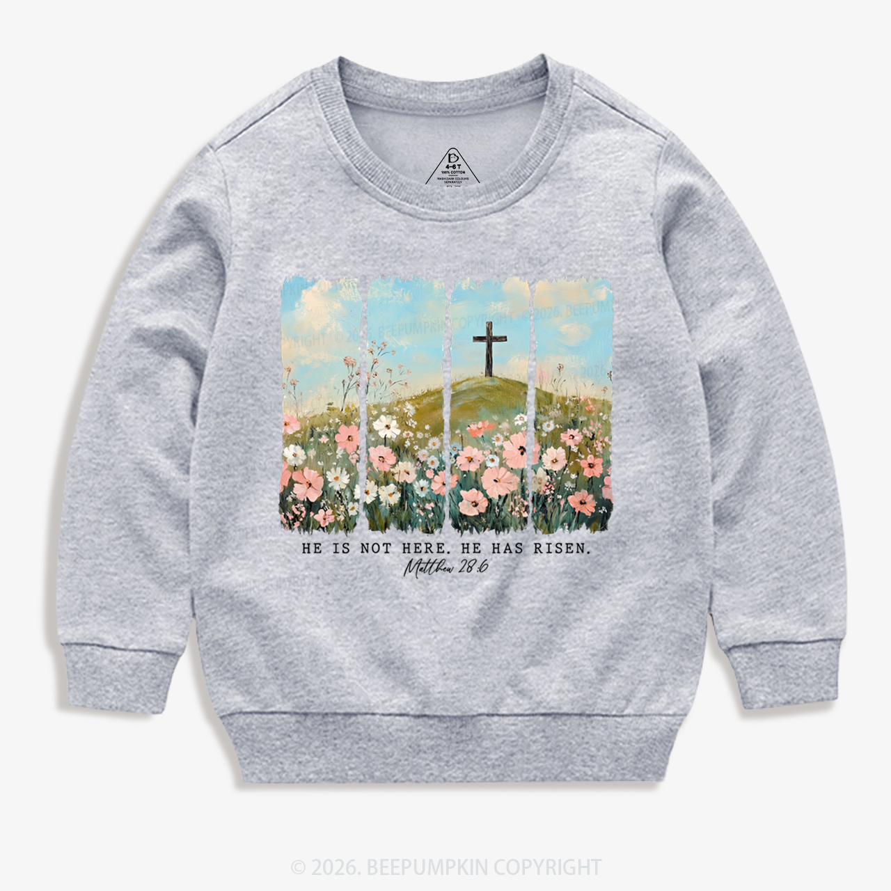 He is Risen Wildflower Spring Easter Kid's Sweatshirt
