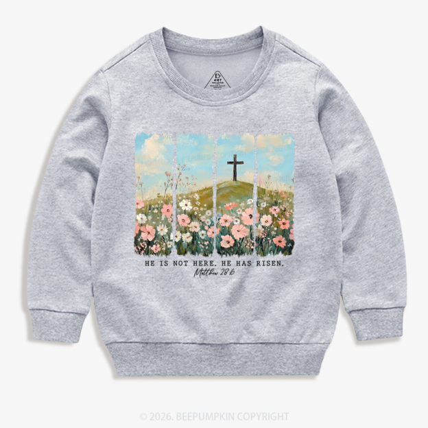 He is Risen Wildflower Spring Easter Kid's Sweatshirt