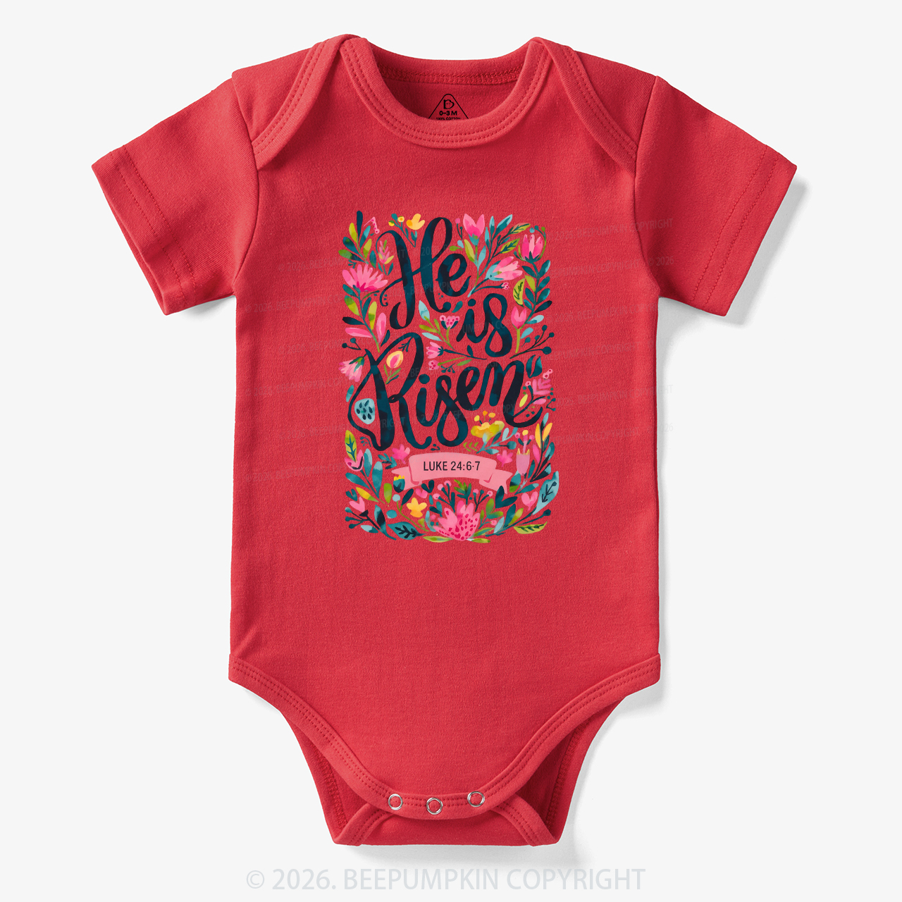 Christian Easter Floral Resurrection Bodysuit