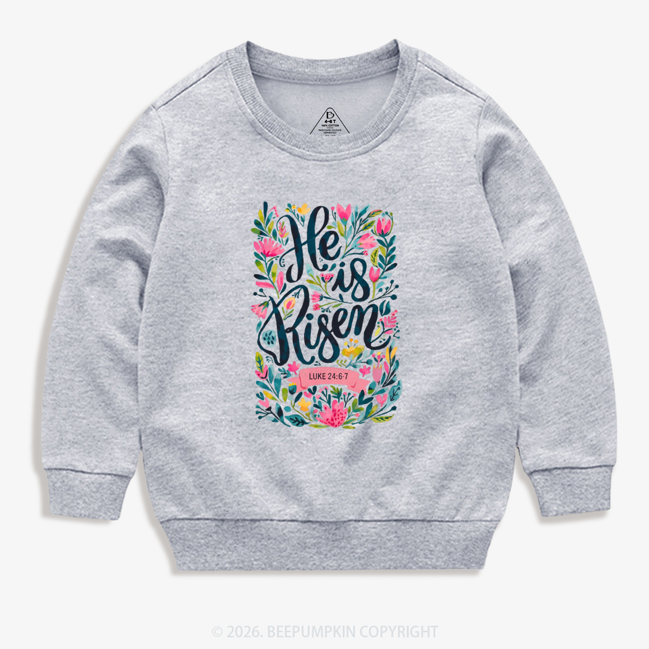 Christian Easter Floral Resurrection Kid's Sweatshirt