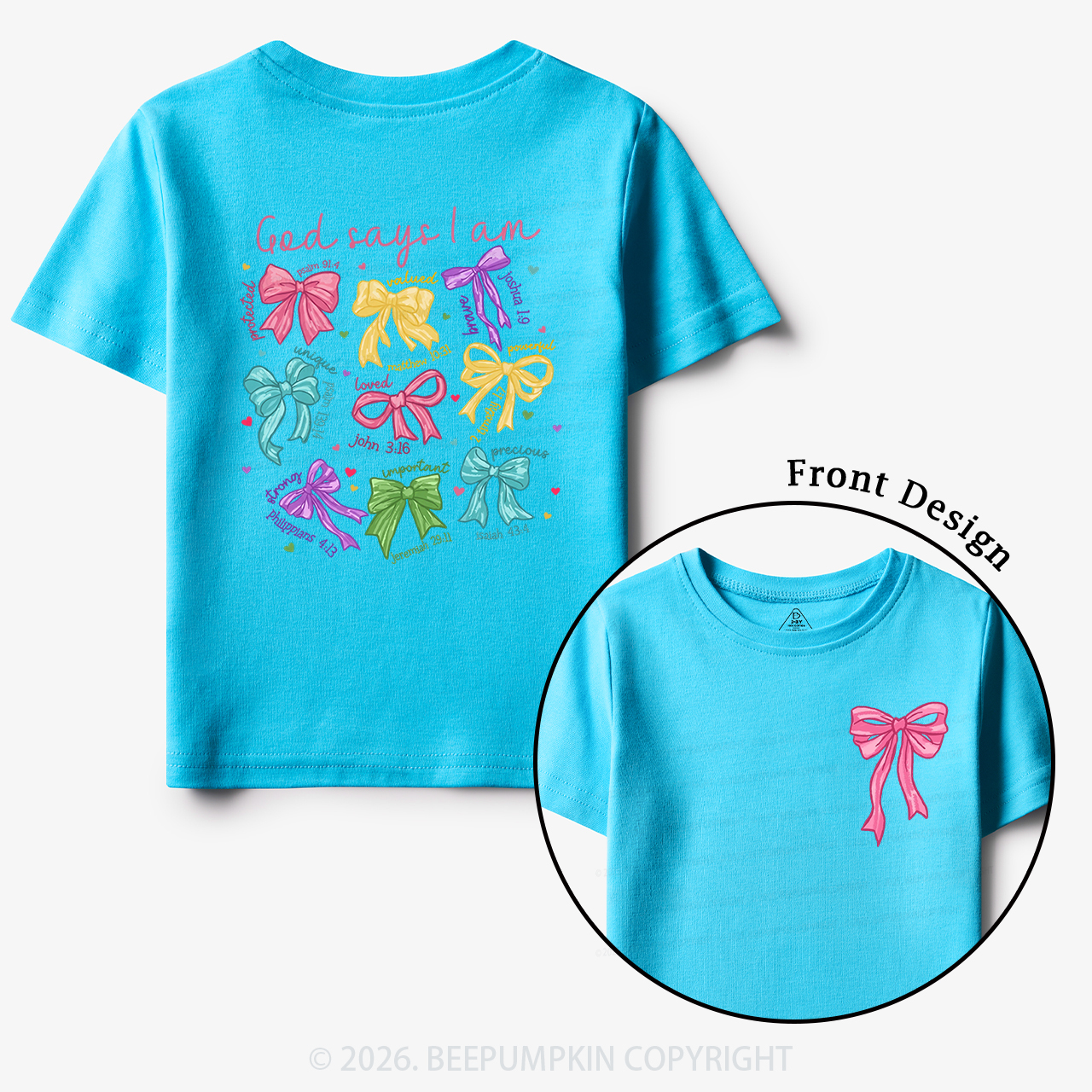 God Says I am Coquette Pink Bows Toddler&Kid's Tees