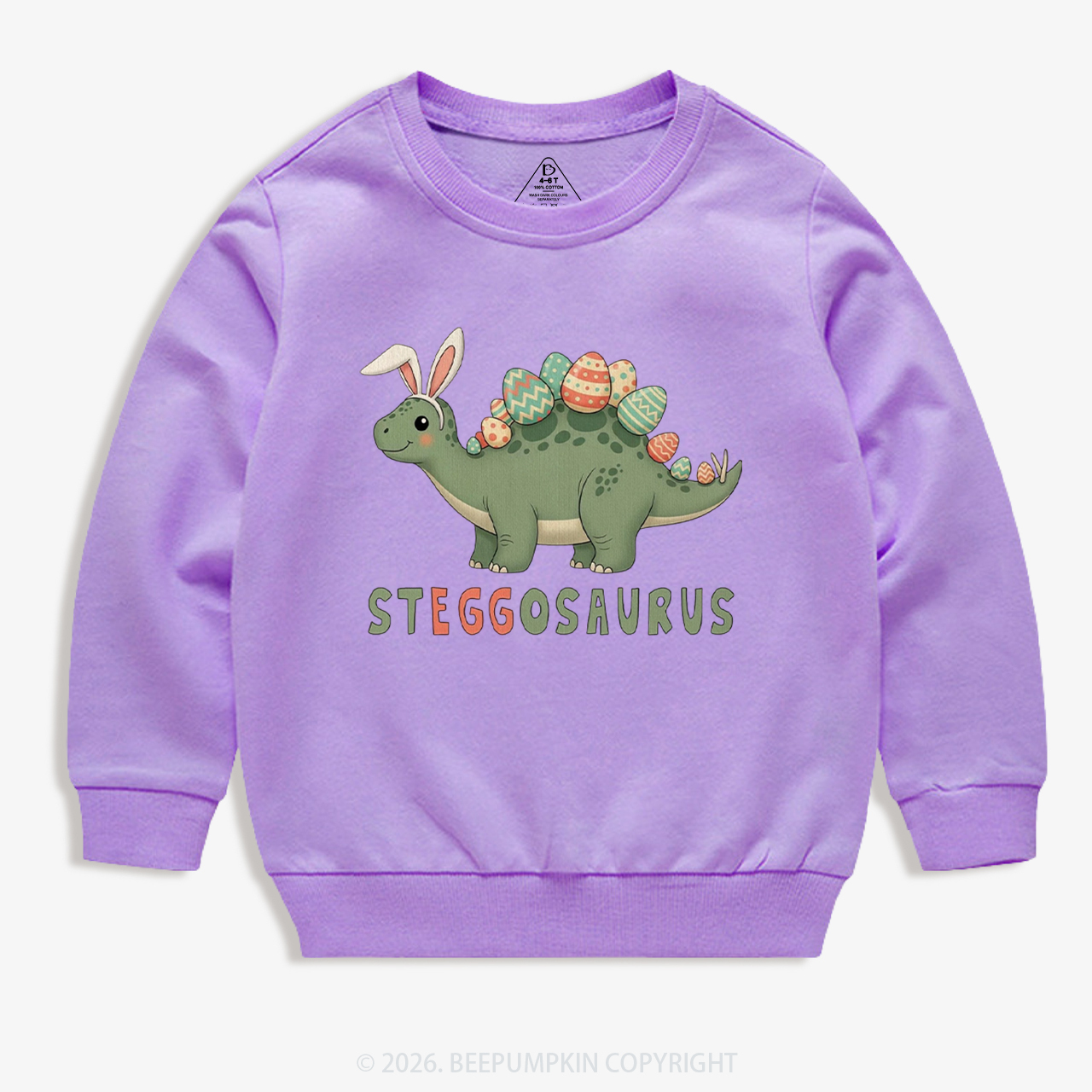 Steggosaurus Easter Dinosaur Kid's Sweatshirt