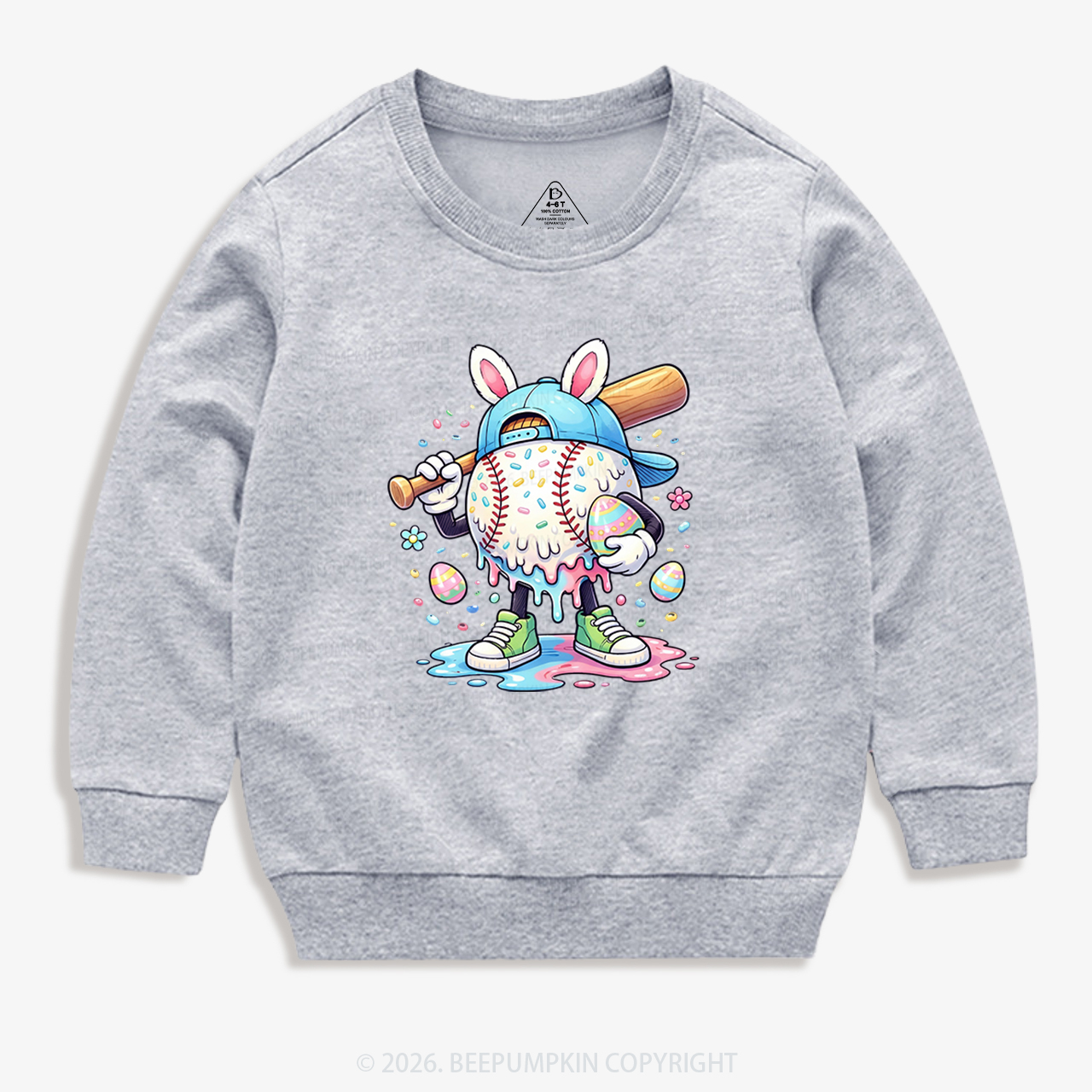 Easter Baseball Drip Kid's Sweatshirt