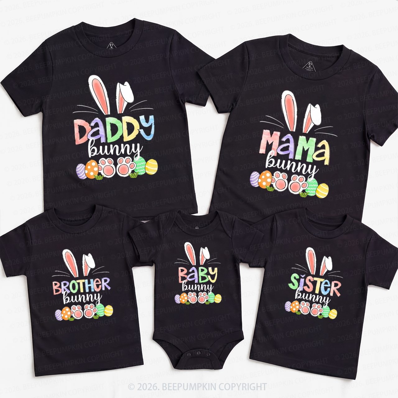 Personalized Easter Bunny Egg Family Matching T-Shirts
