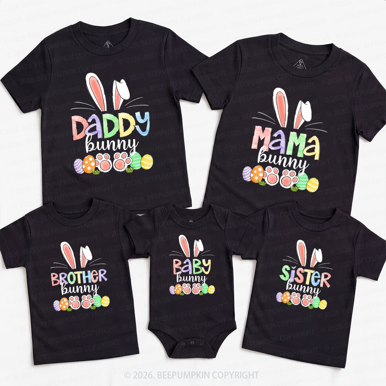 Personalized Easter Bunny Egg Family Matching T-Shirts