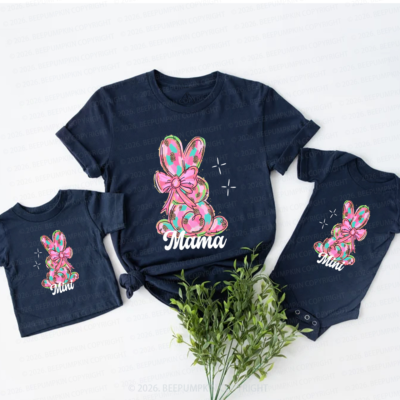 Mommy and Me Easter Bunny Happy Mom&Me Matching T-Shirts