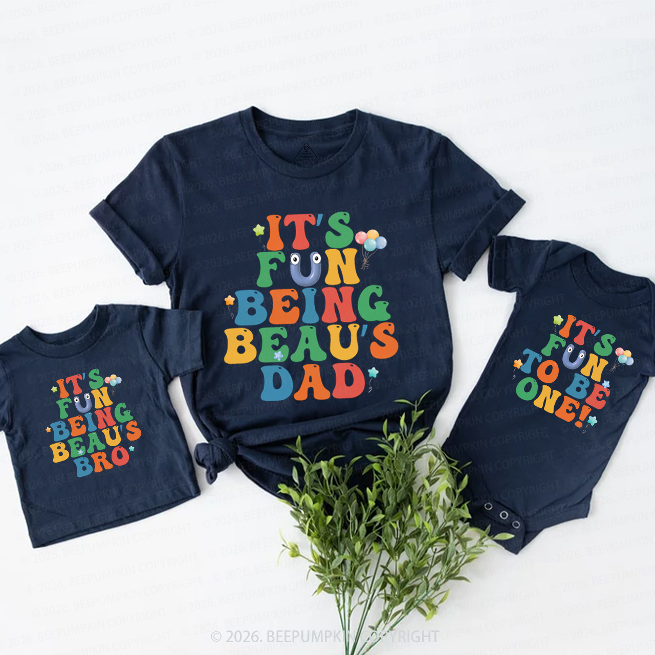 Personalized Name First Birthday Family Matching T-Shirts