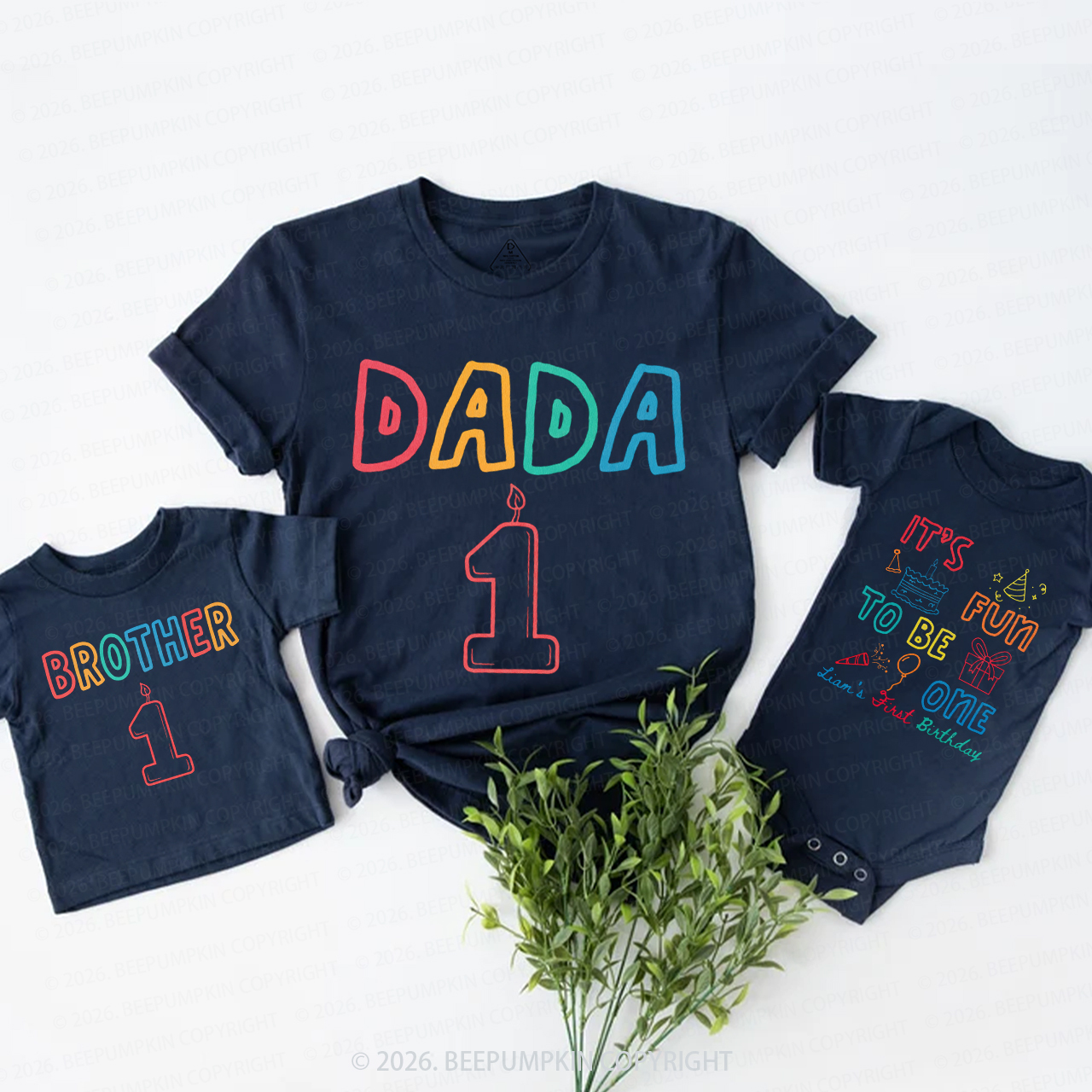 Personalized It's Fun to Be One Birthday Family Matching T-Shirts