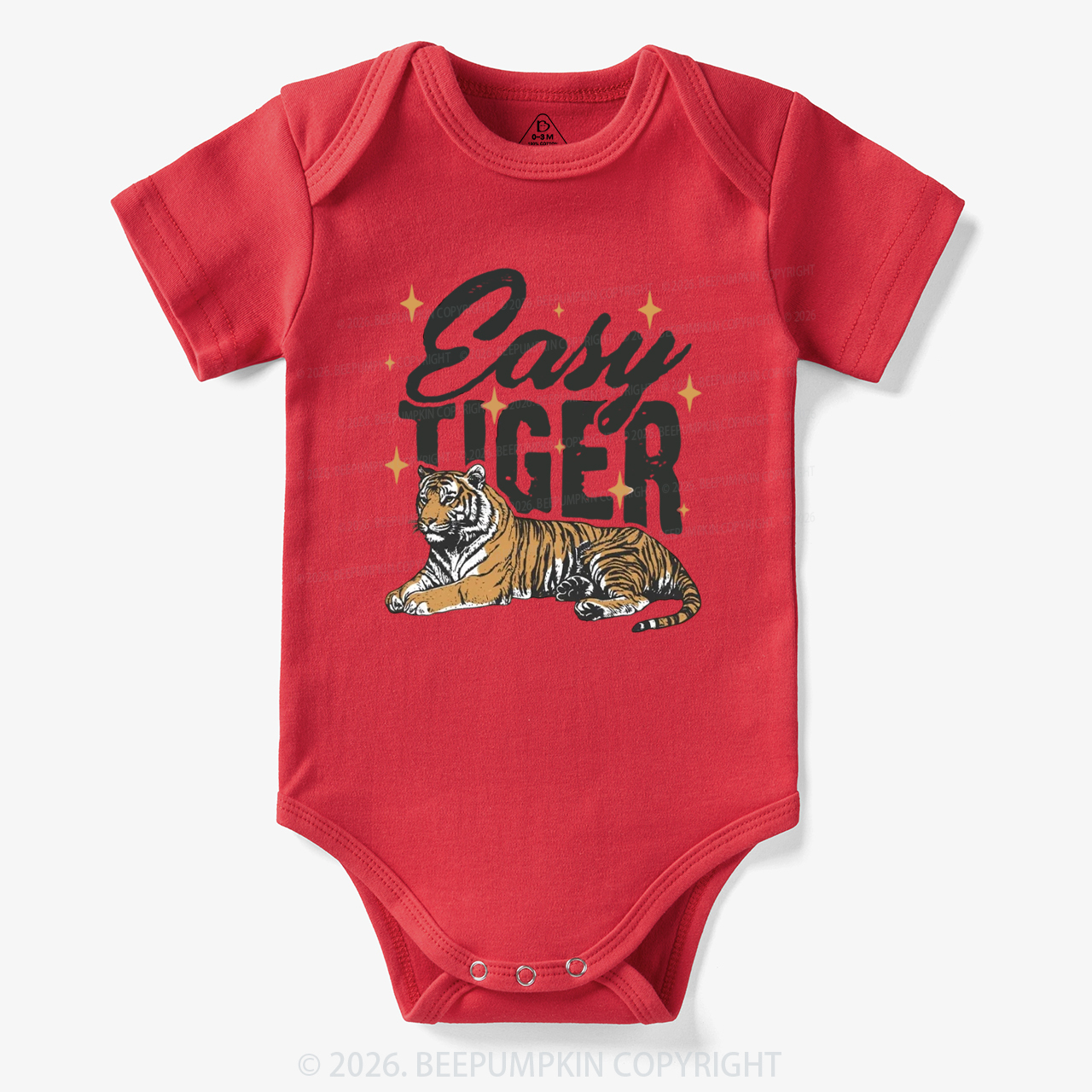 Retro Easy Tiger Funny Animal Bodysuit