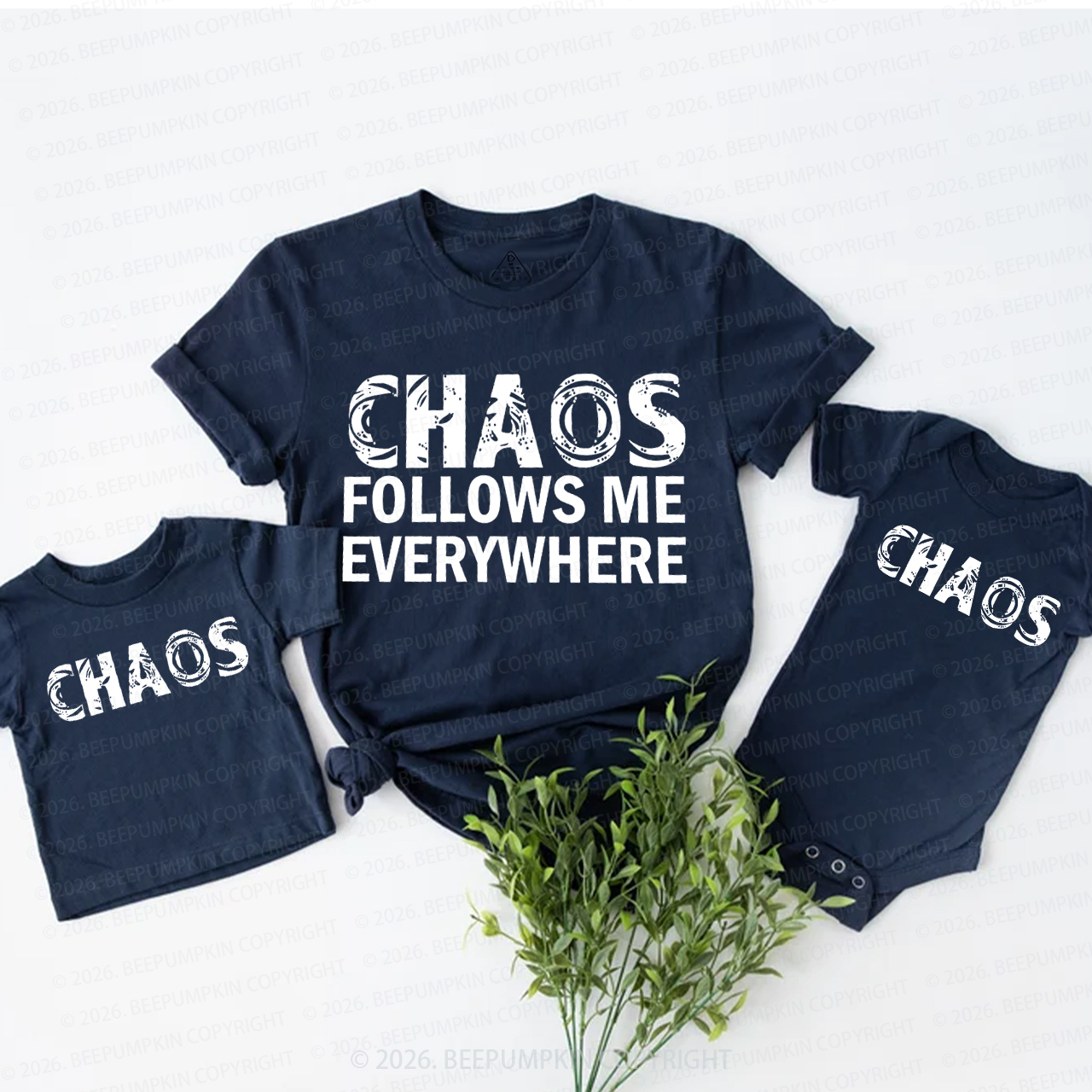 Chaos Follows Me Everywhere And Chaos Mom&Me Matching T-Shirts