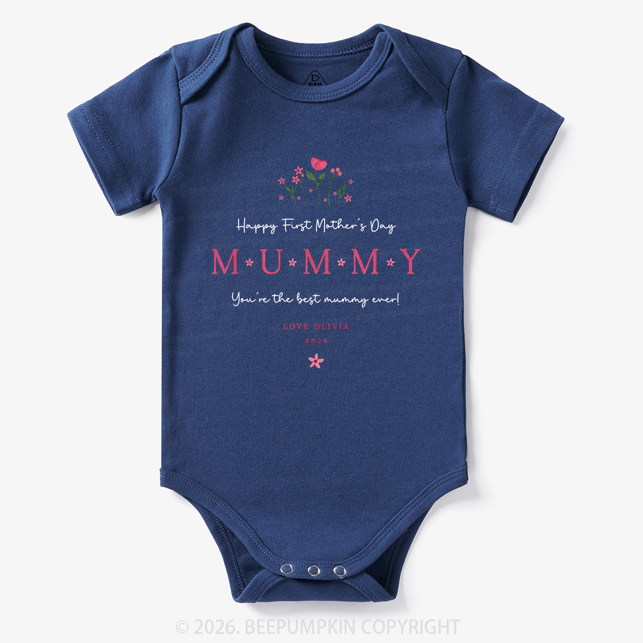 Personalized Our First Mother's Day Together Flower Bodysuit