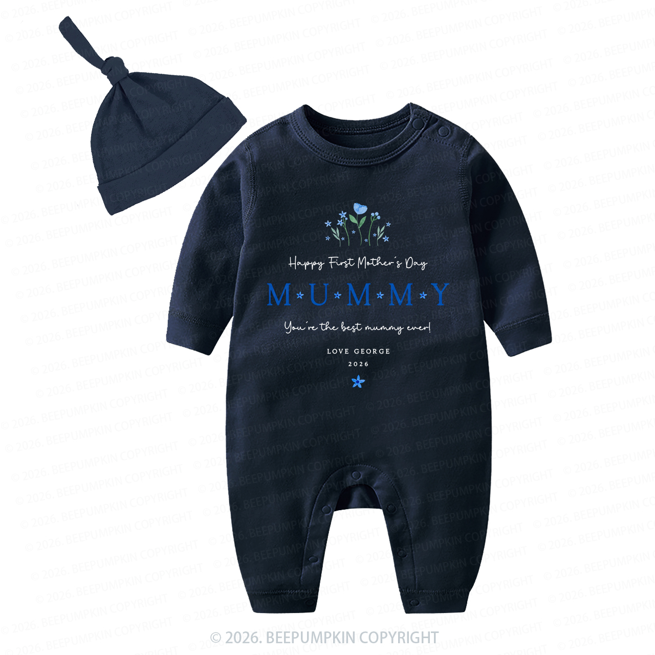 Personalized Our First Mother's Day Together Flower Baby Coming Home Outfit