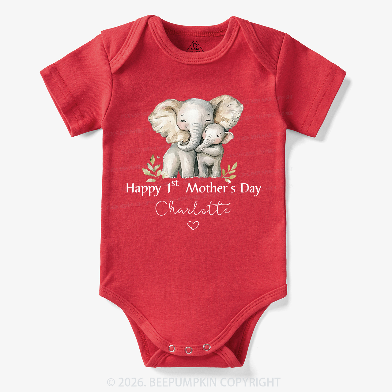 Personalized Happy Cute 1st Mother's Day Bodysuit