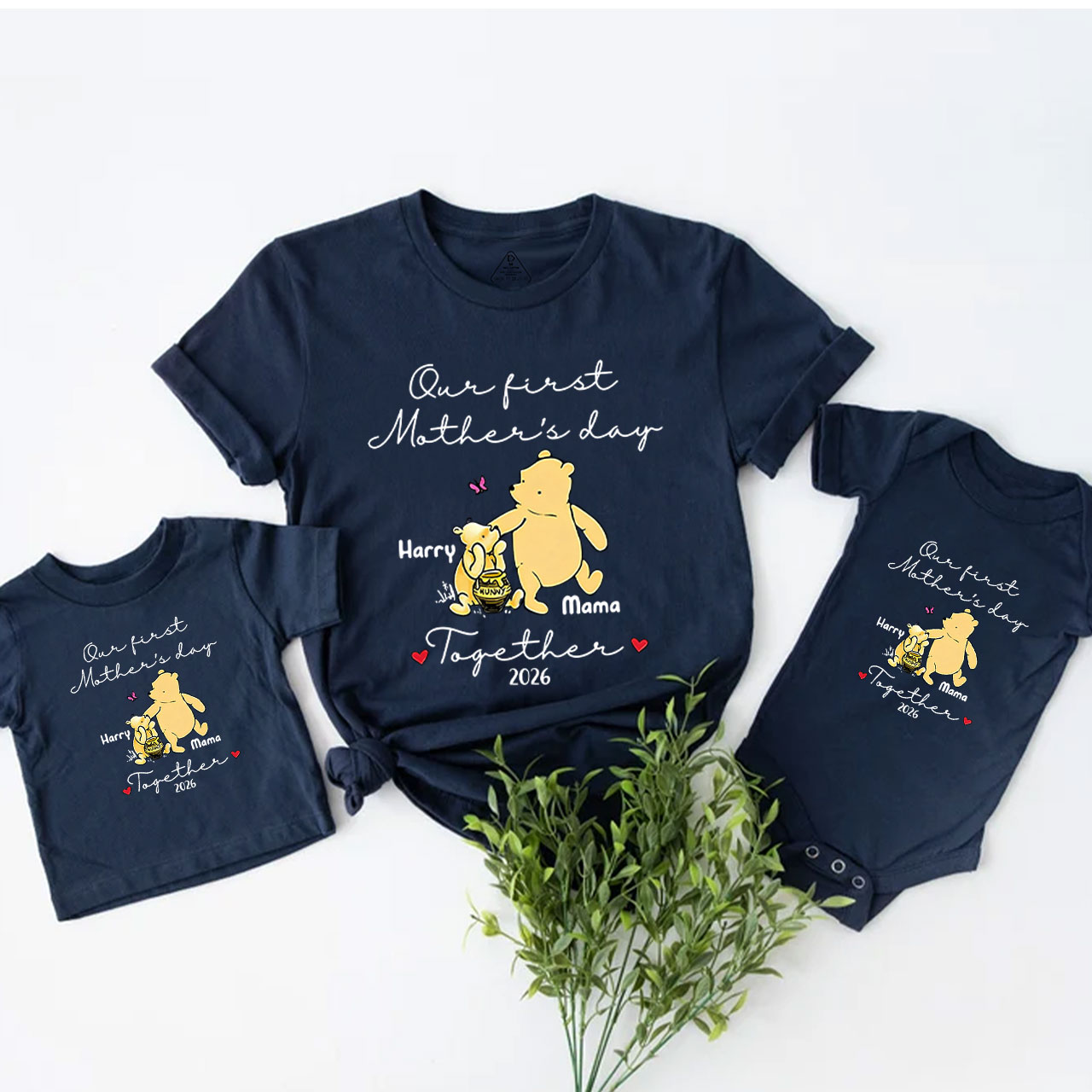  Personalized Name Honey Bear Mom&Me Matching Tees