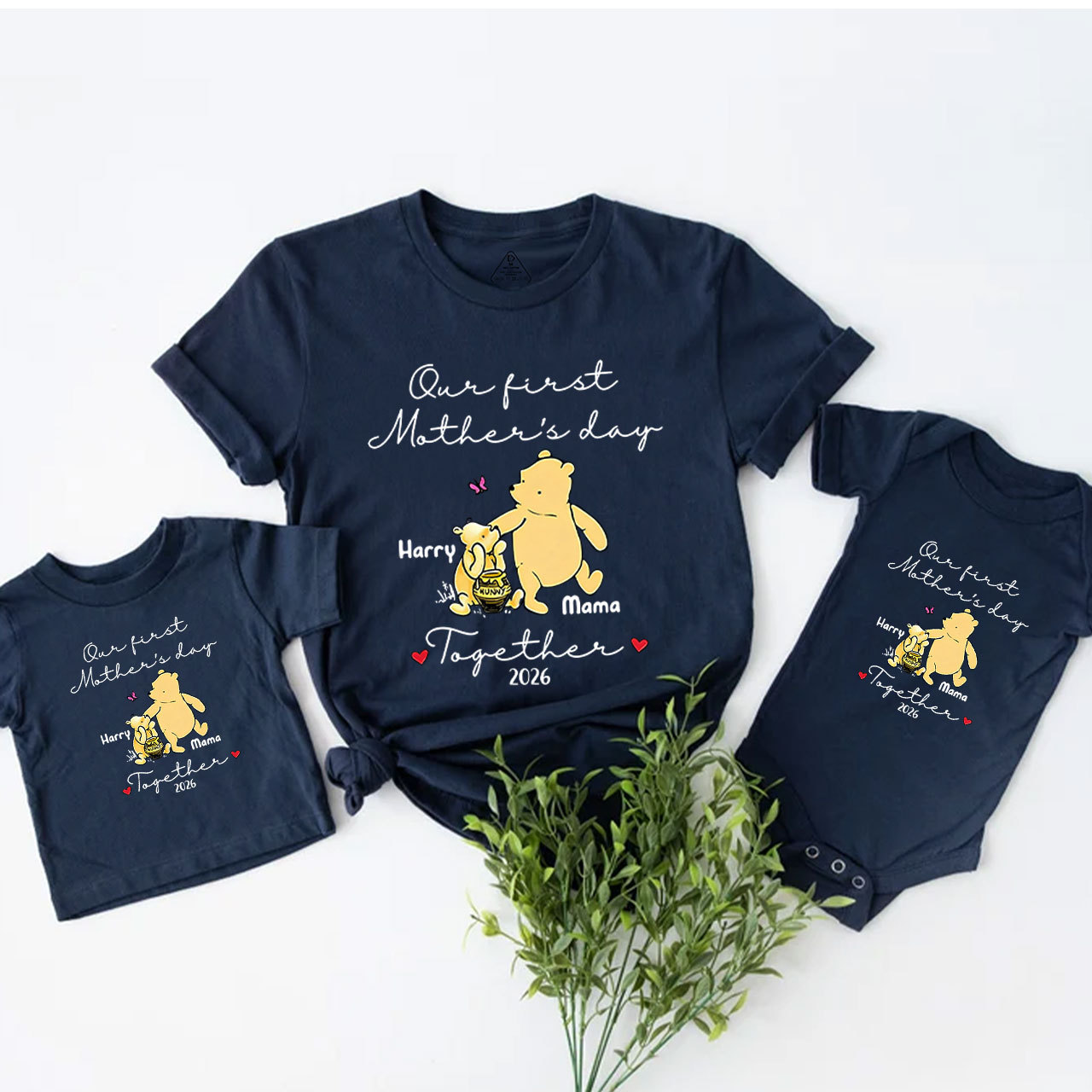  Personalized Name Honey Bear Mom&Me Matching Tees