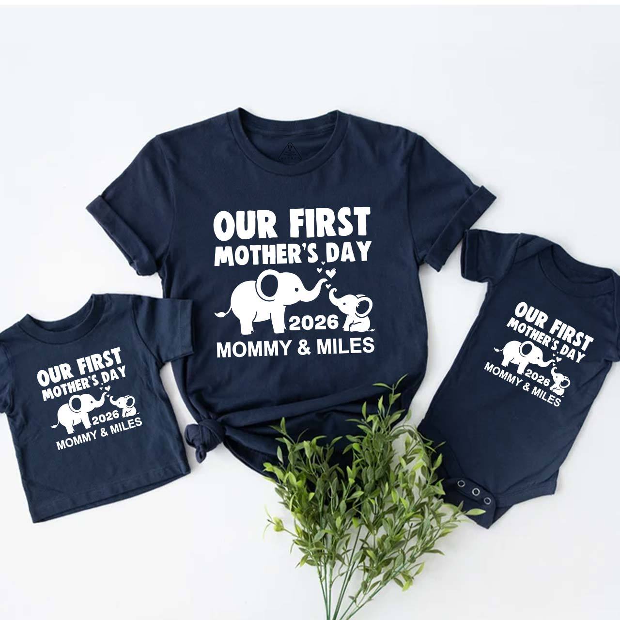 Elephant First Mothers Day Mom&Me Matching Tees