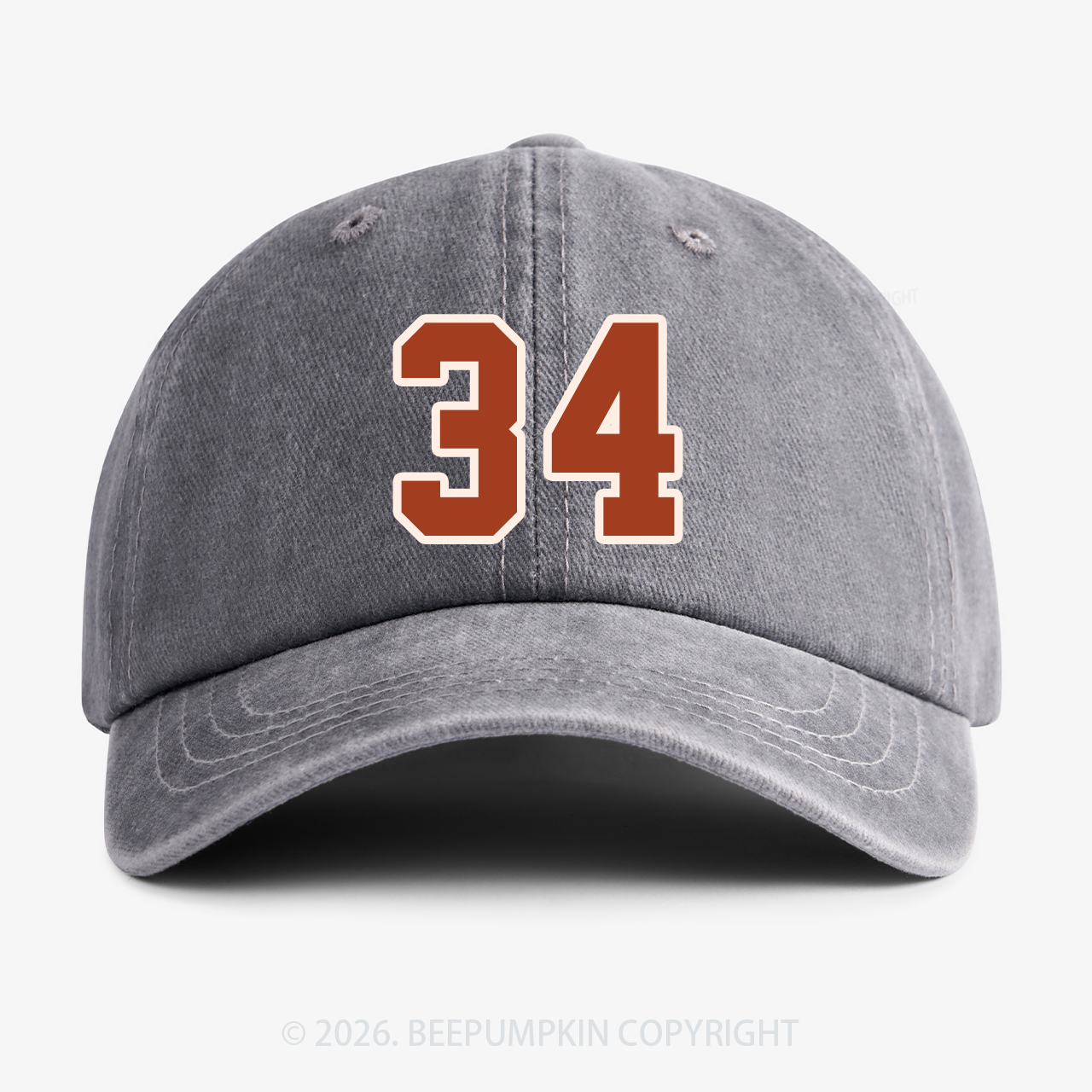 Personalized Number Washed Baseball Cap For Kids