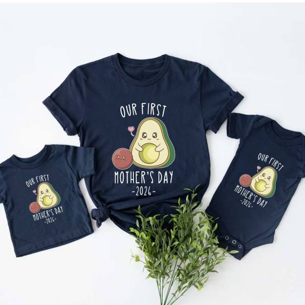 Personalized Avocado Funny Our First Mother's Day Mom&Me Matching Tees