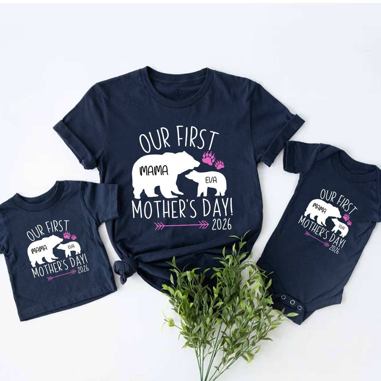 Girl Mom Baby Bear Mom&Me Matching T-Shirts
