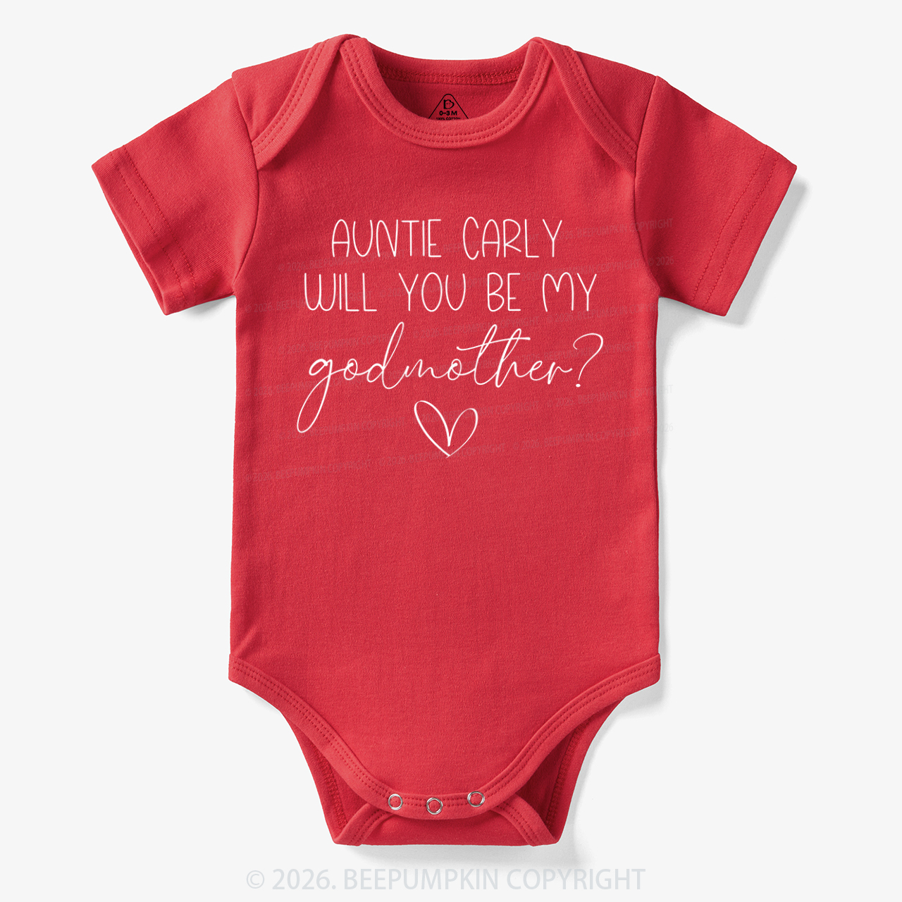 Personalized Auntie Will You Be My Godmother Bodysuit