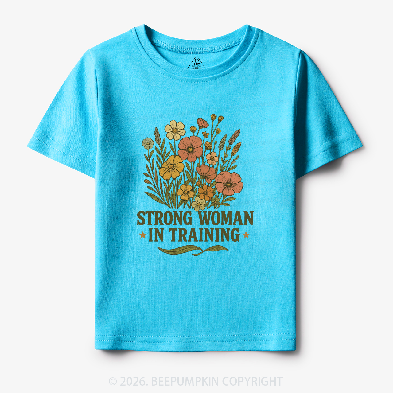 Strong Woman In Training Floral Toddler&Kid's Tees