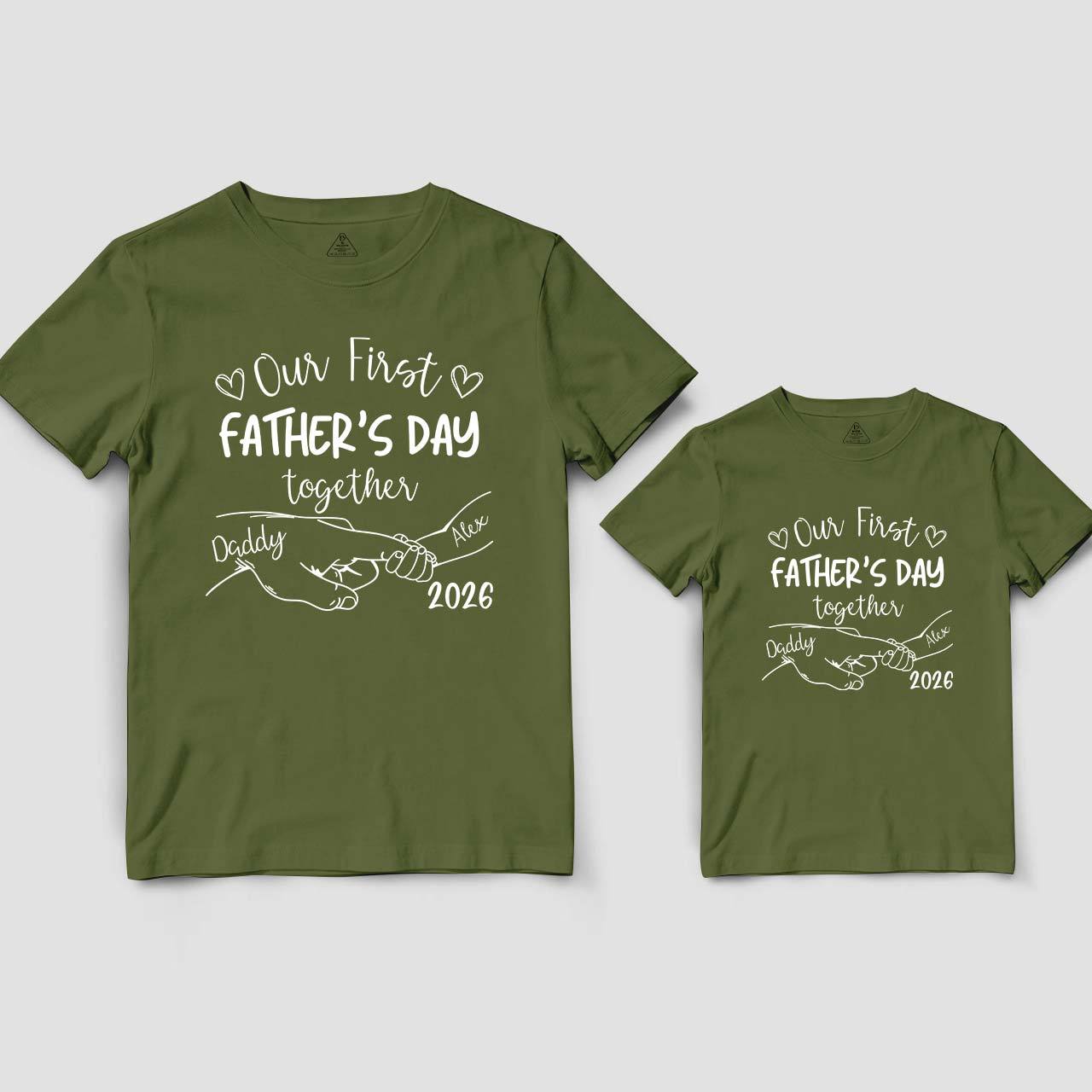 Personalized Our First Fathers Day Dad&Me Matching Shirts