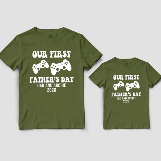 Personalized Our First Father's Day Dad&Me Matching T-Shirts