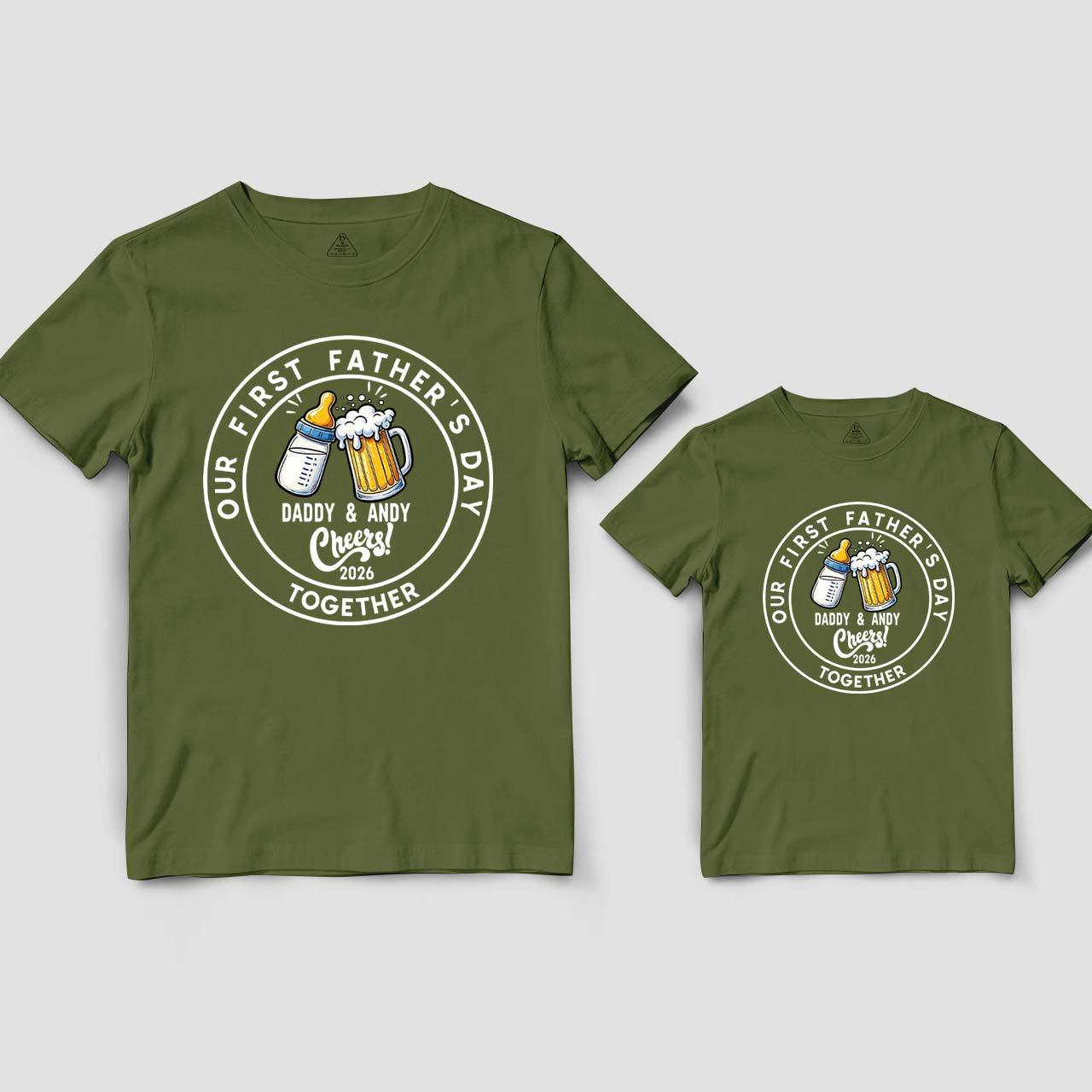 Personalized Our First Father's Day Dad&Me Matching Shirts