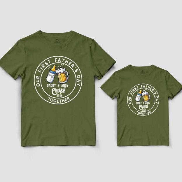 Personalized Our First Father's Day Dad&Me Matching Shirts