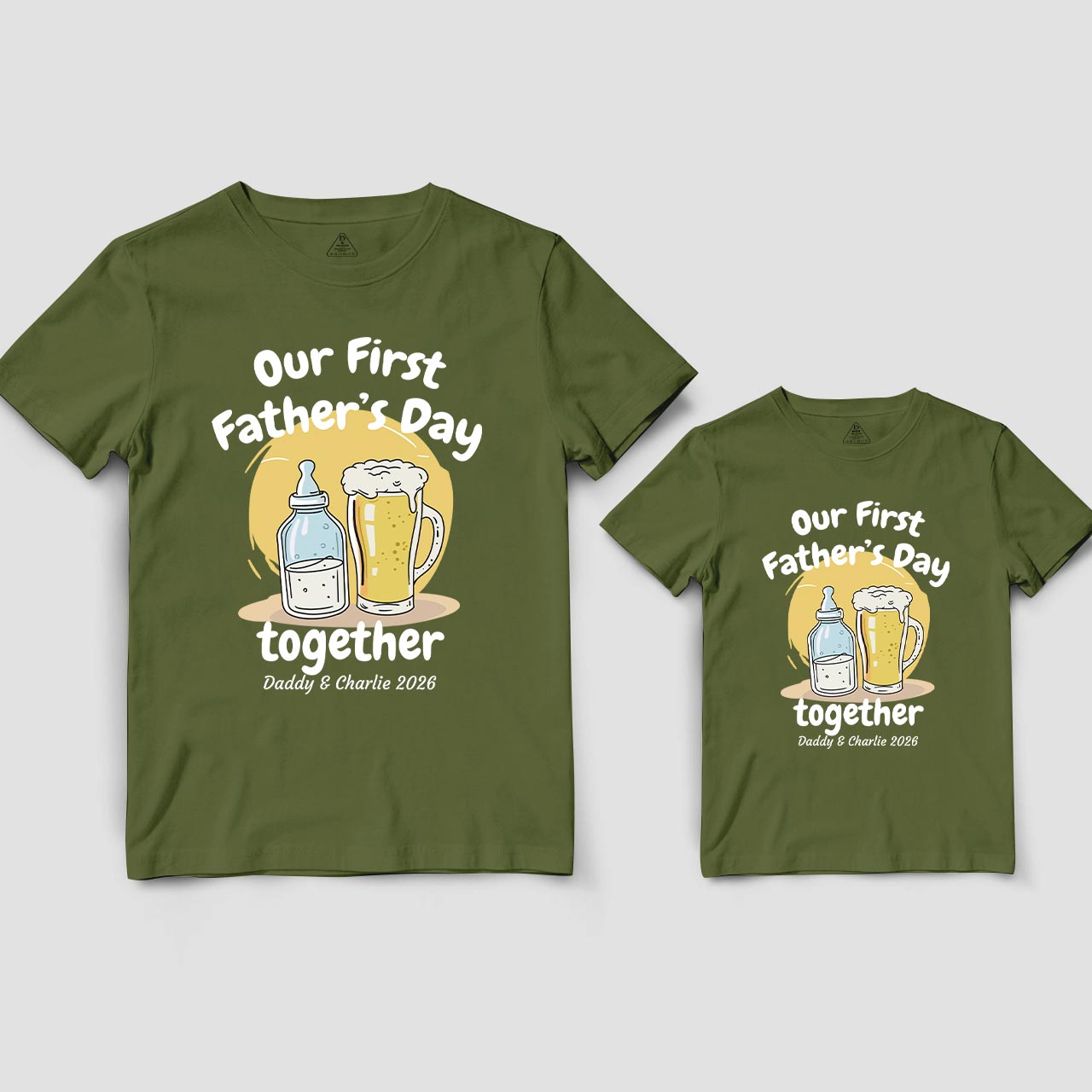 Personalized First Father's Day Dad&Me Matching Shirts