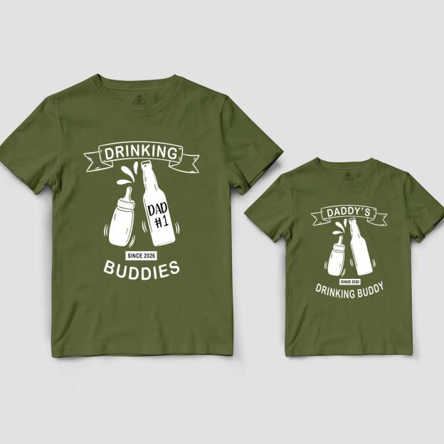 Dads Drinking Buddy Matching Dad& Me Shirts