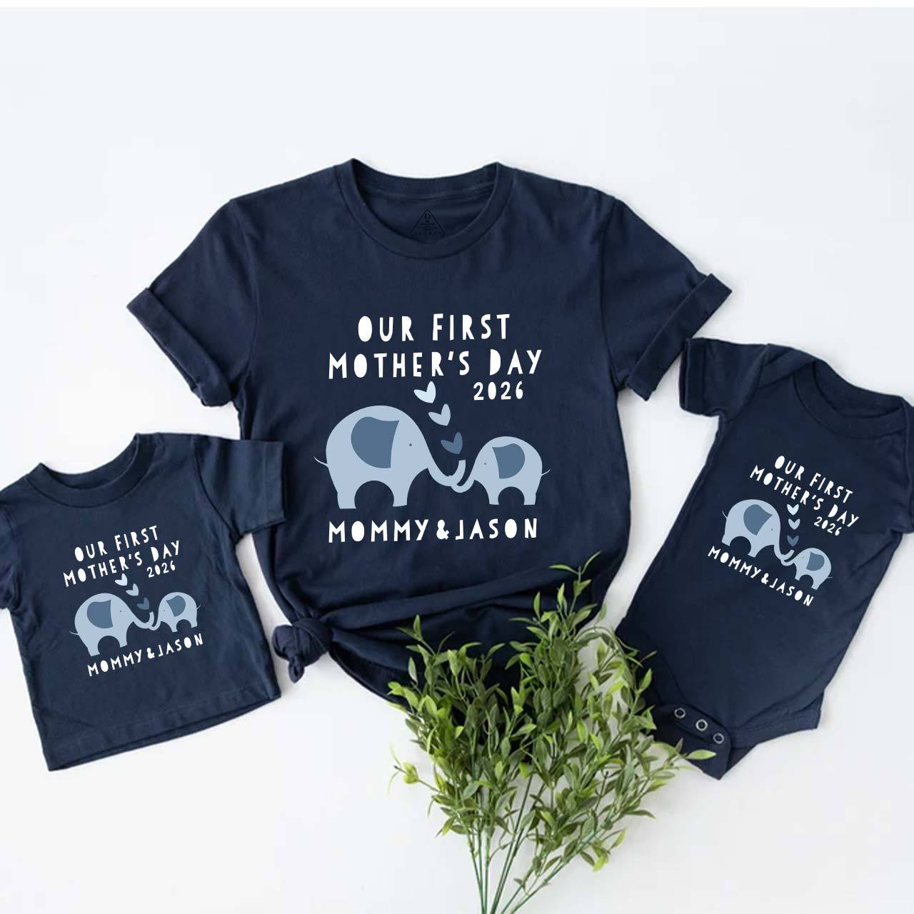 First Mother's Day Elephant Mom And Me Tees