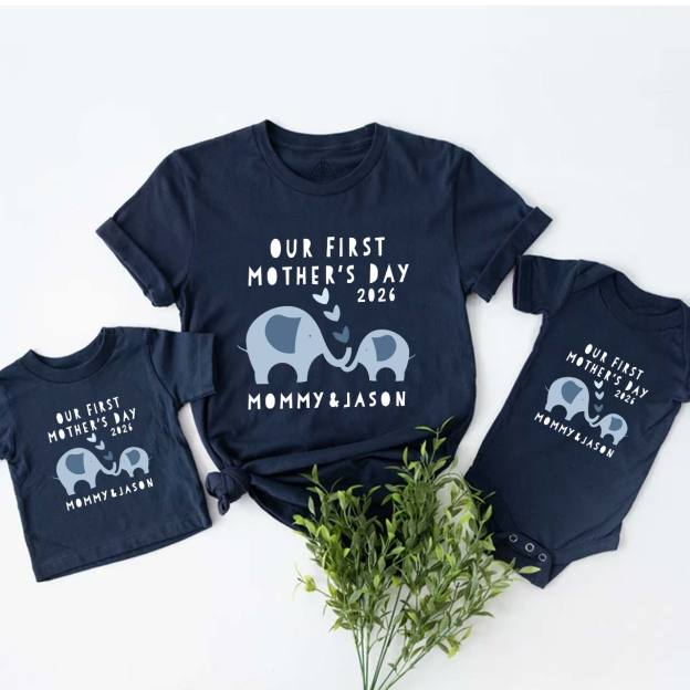 First Mother's Day Elephant Mom And Me Tees