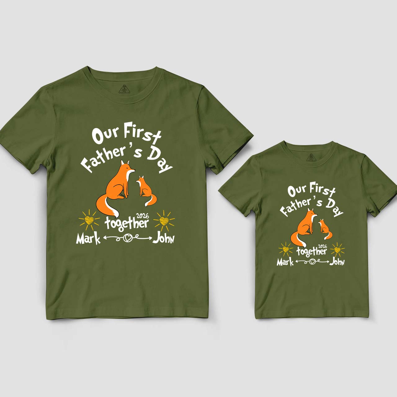 Personalized First Father's Day Fox Dad&Me Matching Shirts