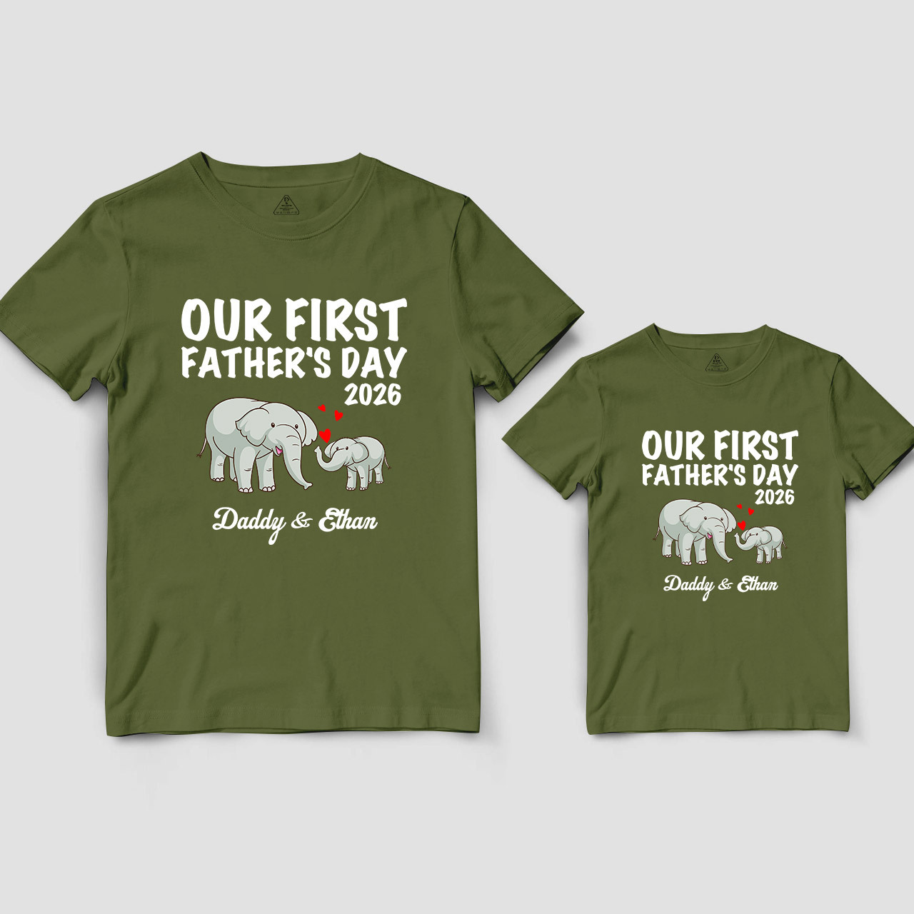 Personalized Elephant Love Launch Dad&Me Matching Shirts