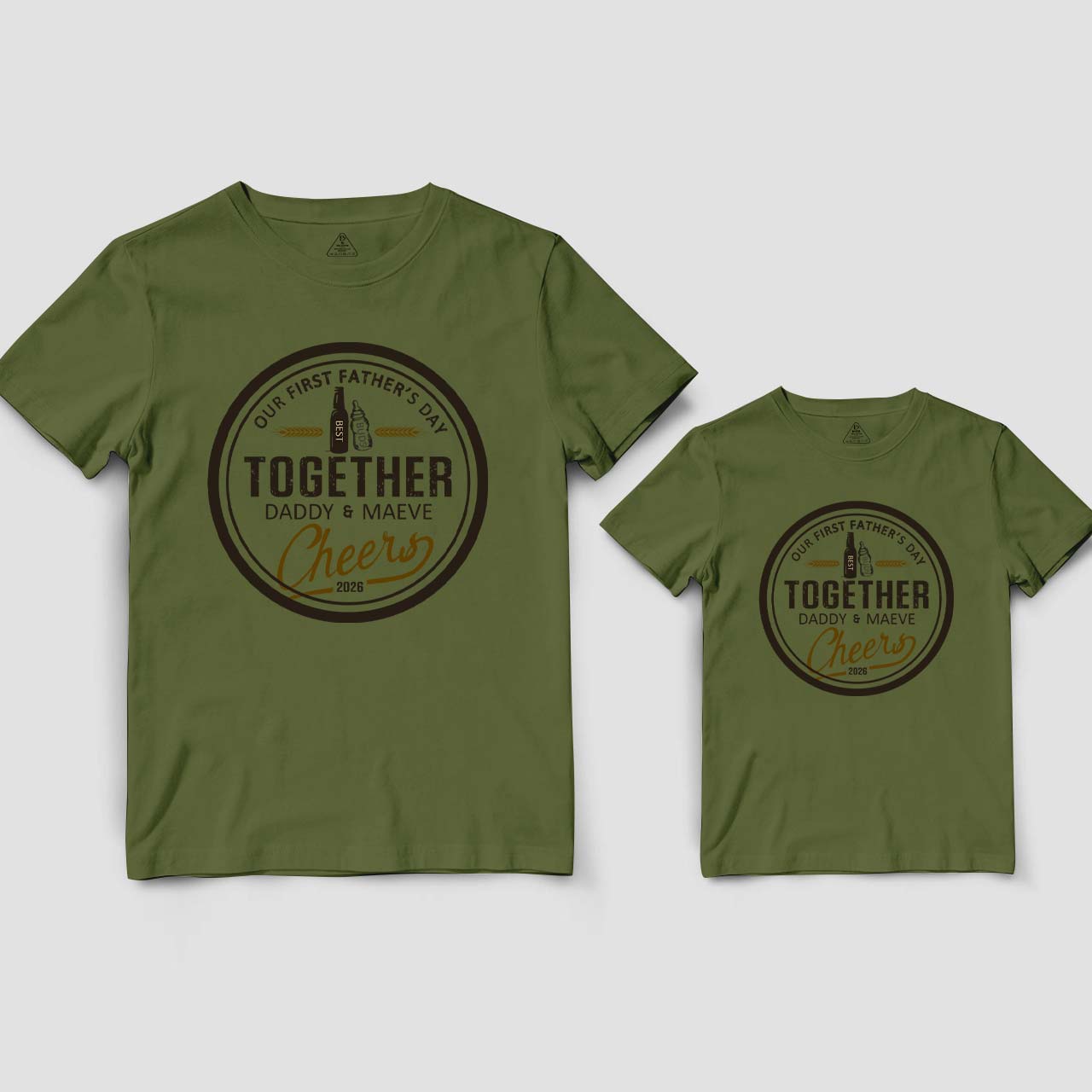 Matching First Dad and me Together Cheers Bodysuit & Shirts