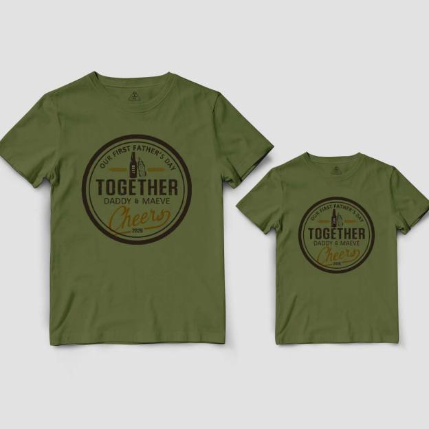 Matching First Dad and me Together Cheers Bodysuit & Shirts