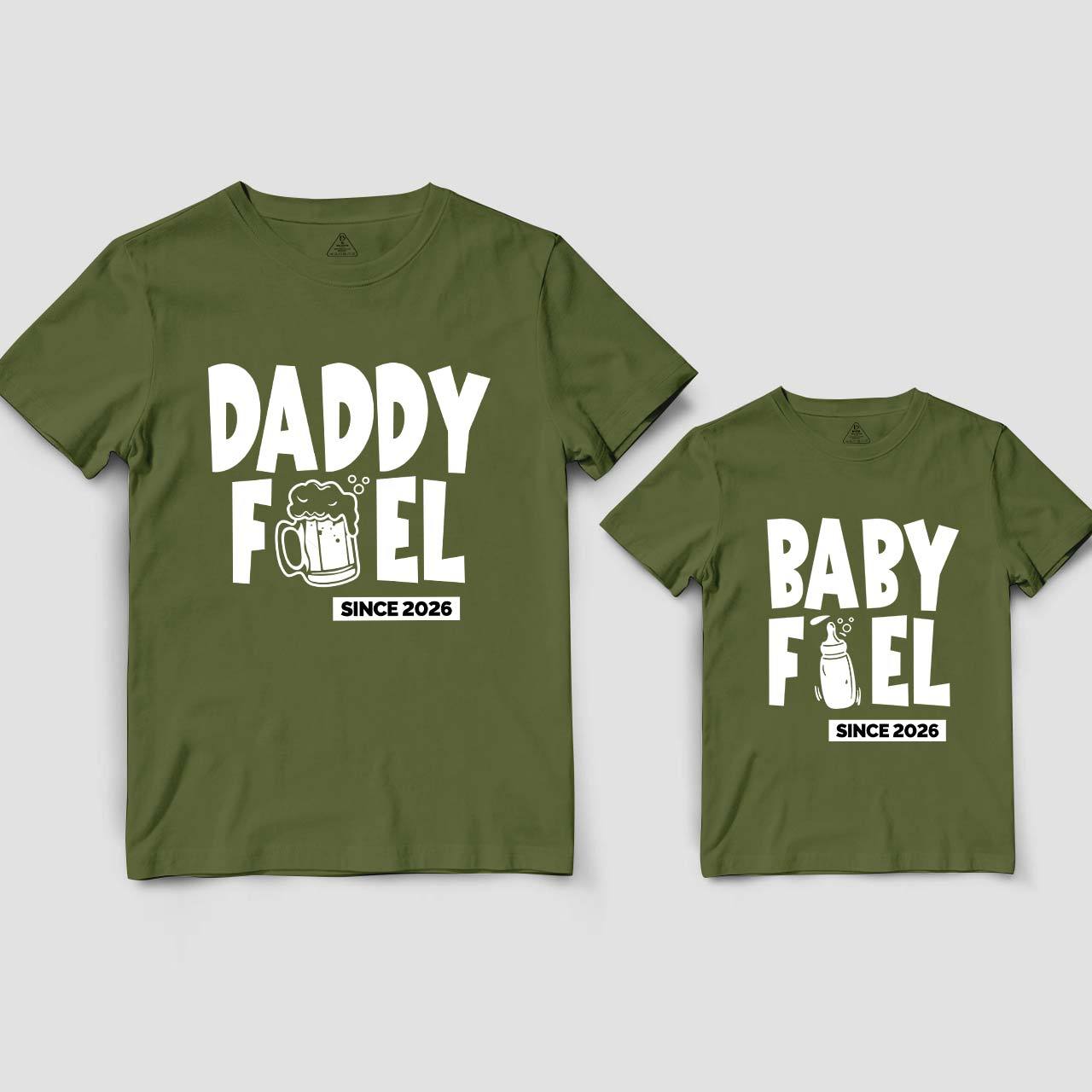 Daddy Fuel Baby Fuel Drinking Buddies Dad & Me Matching T-Shirts
