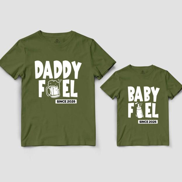 Daddy Fuel Baby Fuel Drinking Buddies Dad & Me Matching T-Shirts